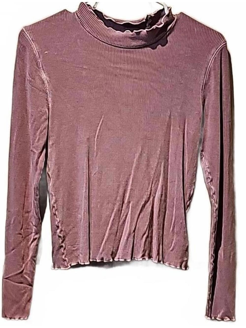Lucky brand cropped ribbed long sleeve top size M